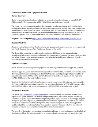 Lawn and Garden Equipment Market Research Report - Global Forecast till 2026