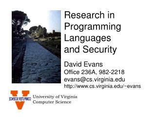Research in Programming Languages and Security