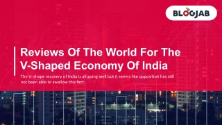 Reviews of the world for the V-shaped economy of India