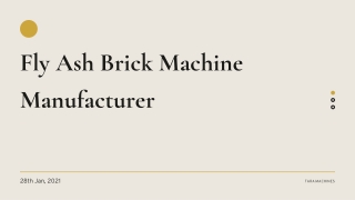 Fly Ash Block Making Machine - Tara Machines