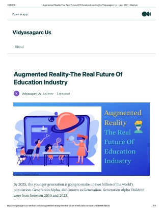 Augmented Reality-The Real Future Of Education Industry