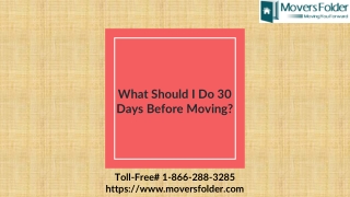 What Should I Do 30 Days Before Moving?