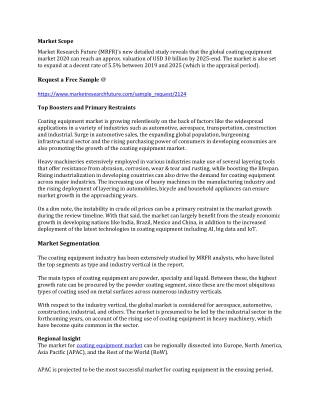 Coating Equipment Market Research Report - Global Forecast till 2025