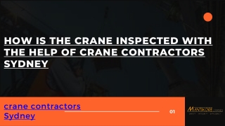 How are the crane inspected with the help of crane contractors Sydney