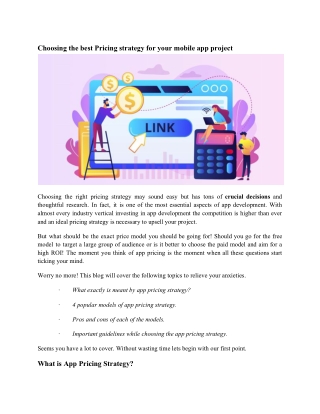 Choosing the best Pricing strategy for your mobile app project