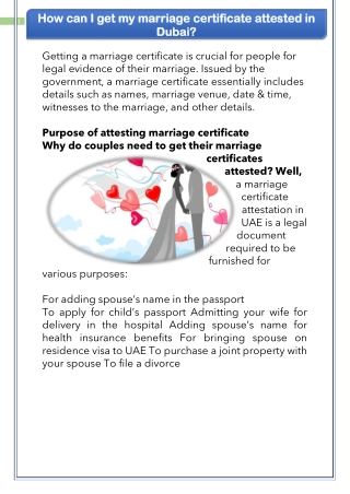 How can i get my marriage certificate attested in dubai