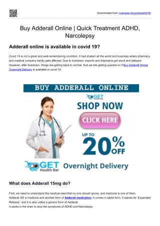 Buy Adderall Online | Quick Treatment ADHD, Narcolepsy