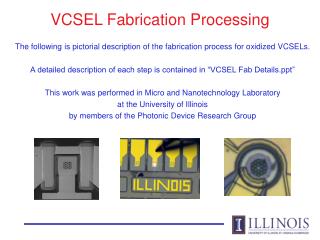 VCSEL Fabrication Processing