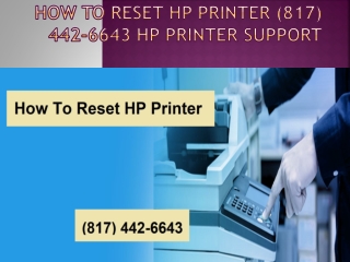 How To Reset HP Printer