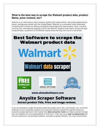 Looking to scrape product data from Walmart to analyze trending product and customer reviews?