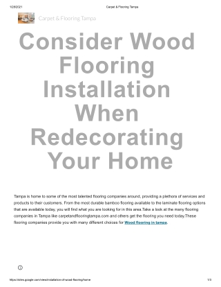 Consider Wood Flooring Installation When Redecorating Your Home