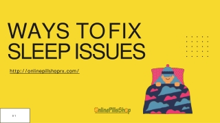 Ways to fix sleep issues - Onlinepillshoprx.com