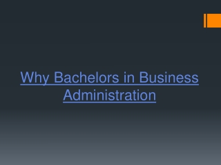 why bachelors in business administration
