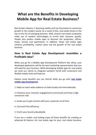 How Is Real Estate App Development resembles a Profitable Idea?