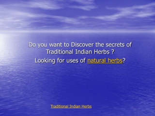 Traditional Indian Herbs