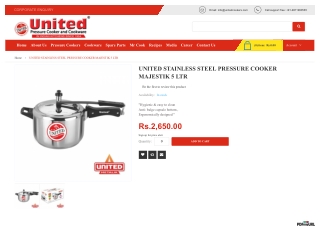 UNITED STAINLESS STEEL PRESSURE COOKER MAJESTIK 5 LTR