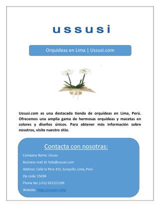 Orquideas en Lima | Ussusi.com