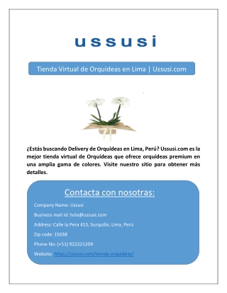 Tienda Virtual de Orquideas en Lima | Ussusi.com