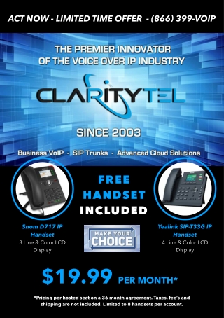 ClarityTel 2021 Free Handset Promo