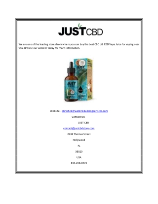 CBD Vape Oil | justcbdstore.com