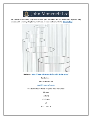 Glass Tubing | Johnmoncrieff.co.uk