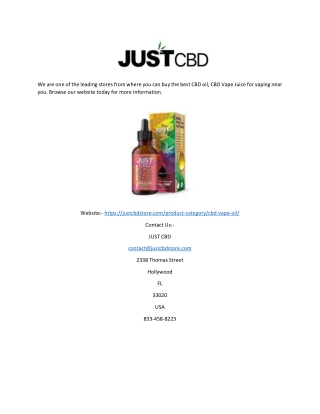 Best CBD Vape Oil | justcbdstore.com