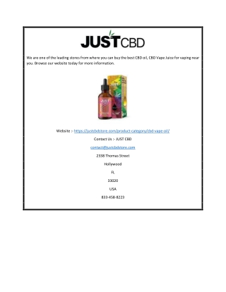 Best CBD Vape Oil | justcbdstore.com