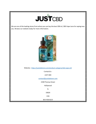 CBD Vape Oil | justcbdstore.com
