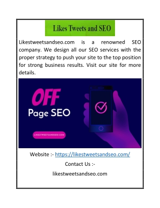 Affordable SEO Company | Likestweetsandseo.com