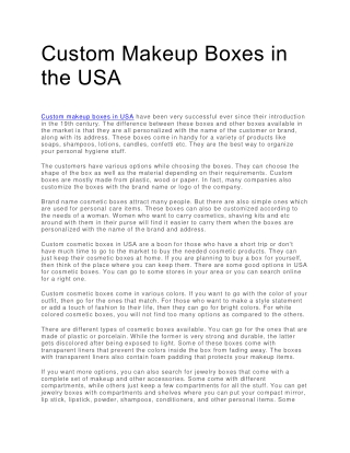 Makeup Boxes in USA