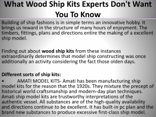 What Wood Ship Kits Experts Don't Want You To Know