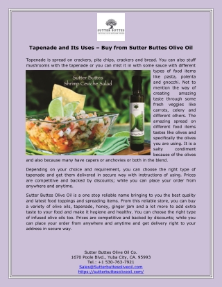 Tapenade and Its Uses – Buy from Sutter Buttes Olive Oil