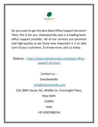 Back Office Support Services | DataSlexIndia