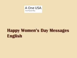 Happy Women’s Day Messages English