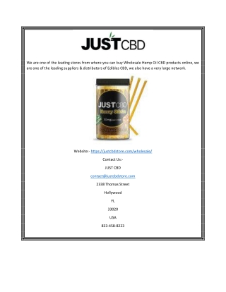 CBD Oil Wholesale | Justcbdstore.com