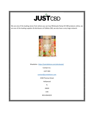 CBD Distributors | Justcbdstore.com