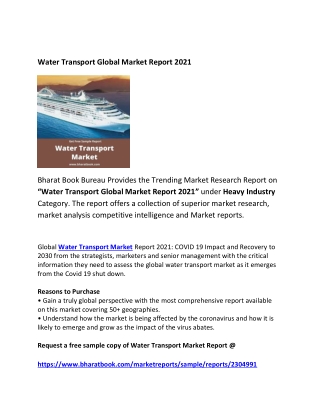 Global Water Transport Market Research Report 2021