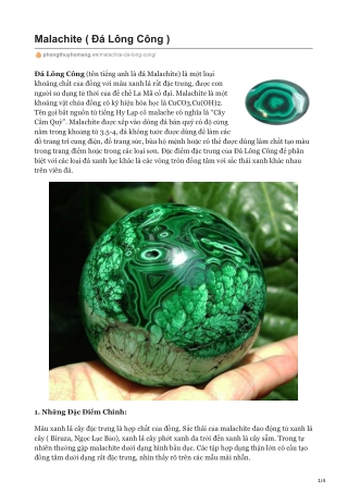 Malachite ( Đá Lông Công )