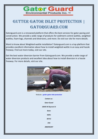 Gutter Gator Inlet Protection | Gatorguard.com