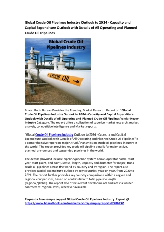 Global Crude Oil Pipelines Industry Outlook 2024