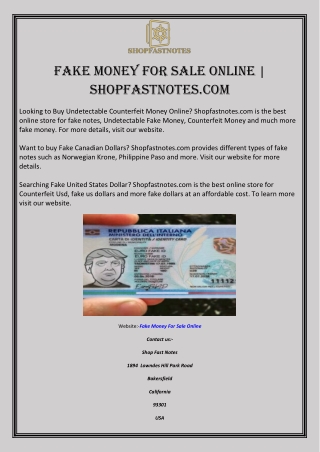 Fake Money for Sale Online | shopfastnotes.com