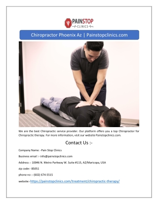 Chiropractor Phoenix Az | Painstopclinics.com