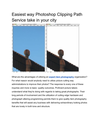 Easiest way Photoshop Clipping Path Service take in your city