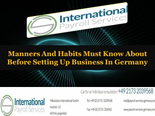 Manners And Habits Must Know About Before Setting Up Business In Germany