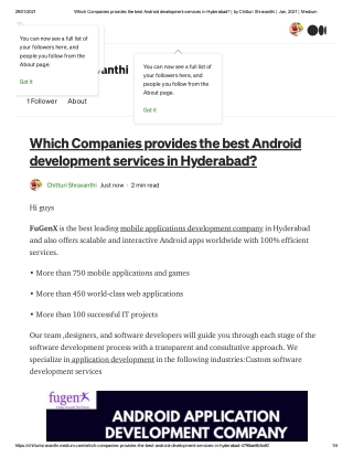 Which companies provides the best Android development services in Hyderabad?