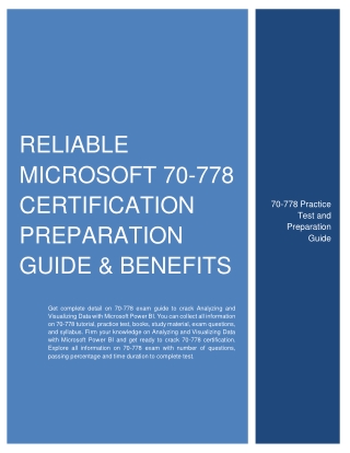 [PDF] Reliable Microsoft 70-778 Certification Preparation Guide & Benefits