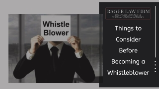 Things to Consider Before Becoming a Whistleblower