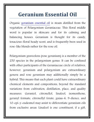 Geranium Essential Oil