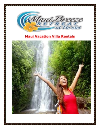 Maui Vacation Villa Rentals