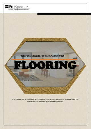 Factors to Consider While Choosing the Flooring
